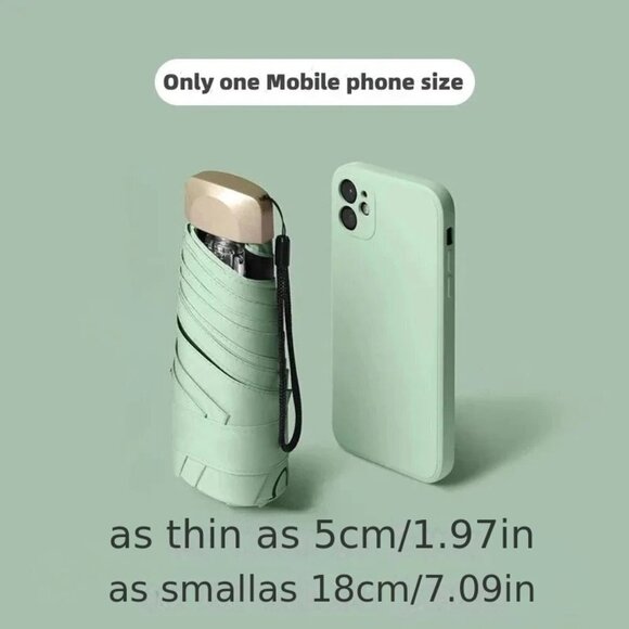 Travel Passions - Lemon Yellow Mini Pocket Umbrella - Picture 7 of 9